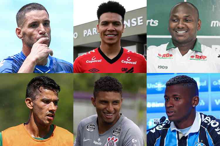 (Foto: Montagem com fotos de Grmio, Athletico-PR, Coritiba, Fluminense, Corinthians e Grmio/Divulgao)