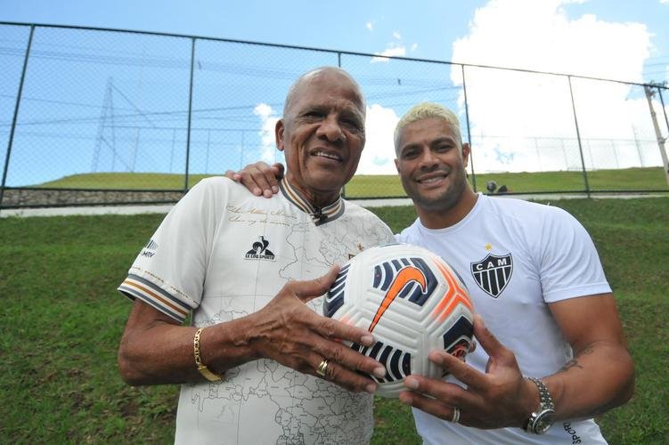 Encontro dos campees brasileiros pelo Atletico, Dad Maravilha e Hulk, na Cidade do Galo. 