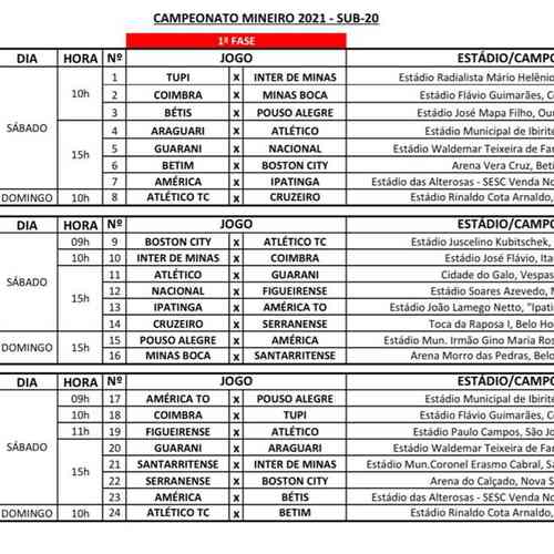 FMF divulga tabela detalhada do Campeonato Mineiro 2023; Jogos do interior  serão transmitidos por streaming