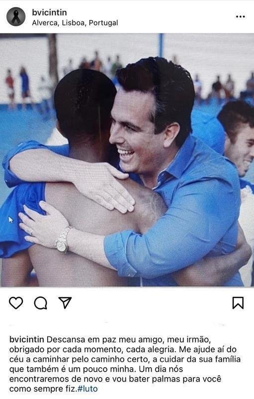 Bruno Vicintin, ex-vic-presidente de futebol do Cruzeiro, publicou uma mensagem de agradecimento  Alex.