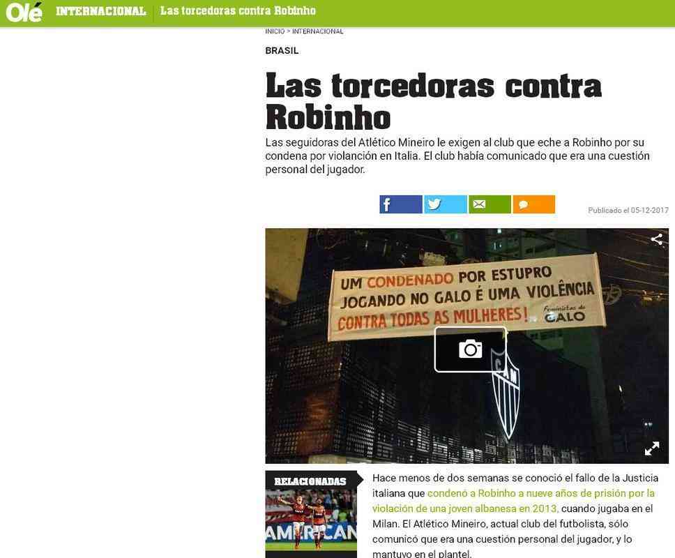 Ol (Argentina) - As torcedoras contra Robinho