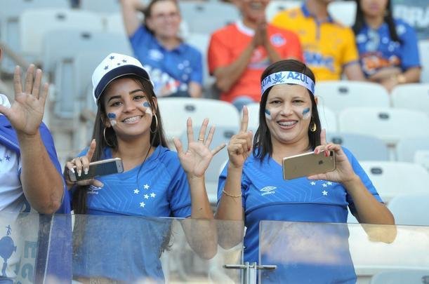 Imagens das torcidas de Cruzeiro e So Paulo no Mineiro
