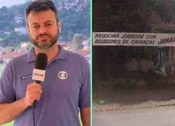 Jornalista criticou duramente referência à tragédia do Ninho do Urubu feita pela torcida do Galo em faixa de protesto
