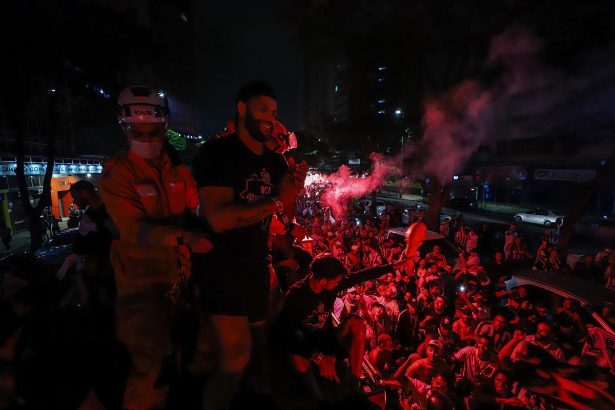 Bastidores da festa do Atltico em comemorao ao ttulo brasileiro