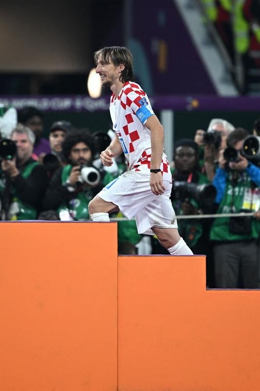 Festa e premiao dos jogadores da Crocia pela conquista do terceiro lugar na Copa do Mundo de 2022, no Catar. Time croata venceu o Marrocos por 2 a 1 neste sbado (17), no Estdio Internacional Khalifa, em Doha