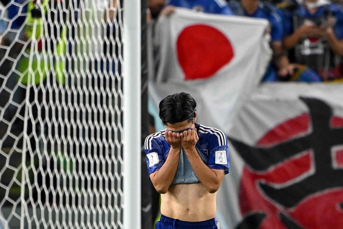 Cobranas de pnaltis no jogo Japo e Crocia, pelas oitavas de final da Copa do Mundo.