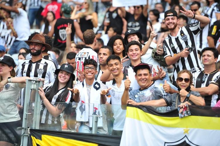 Torcida do Atltico no jogo de ida da final da Copa do Brasil de 2021, contra o Athletico-PR, no Mineiro, em BH