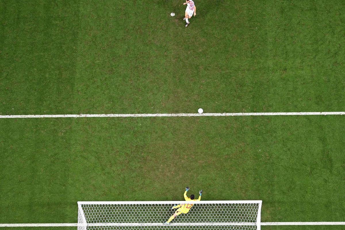 Cobranas de pnaltis no jogo Japo e Crocia, pelas oitavas de final da Copa do Mundo.