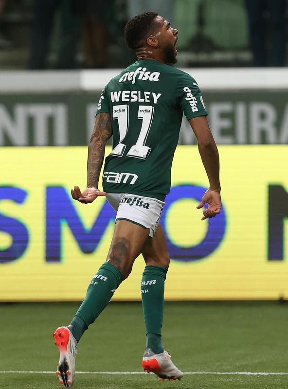 Wesley abriu o placar para o Palmeiras no Allianz Parque: 1 a 0