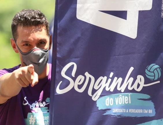 Ex-jogador de vlei de Minas e Cruzeiro, Serginho (PV) recebeu 1.829 votos para vereador em Belo Horizonte e no foi eleito.