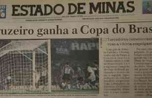 Capa do jornal Estado de Minas no dia seguinte ao ttulo do Cruzeiro