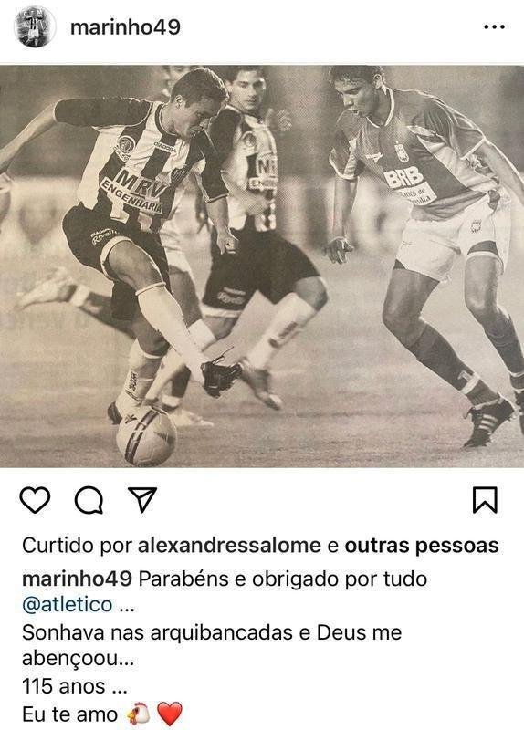Jogadores e ex-atletas do Atltico mandaram mensagens ao clube pelo aniversrio de 115 anos.