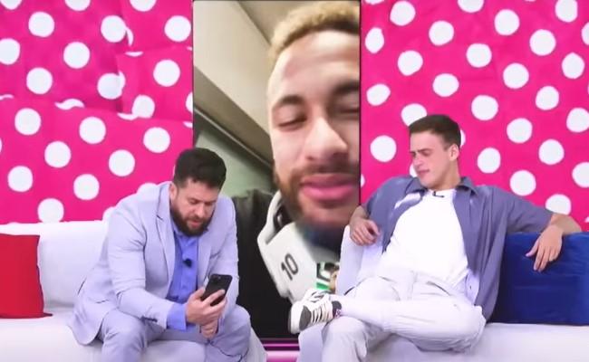 Neymar participou de brincadeira com o humorista Maurício Meirelles