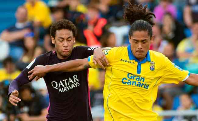 Mauricio Lemos, futuro reforo do Atltico, j marcou Neymar em um Las Palmas x Barcelona