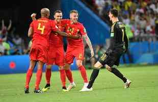 Belgas comemoram aps vencer o Brasil nas quartas e avanar  semifinal da Copa do Mundo