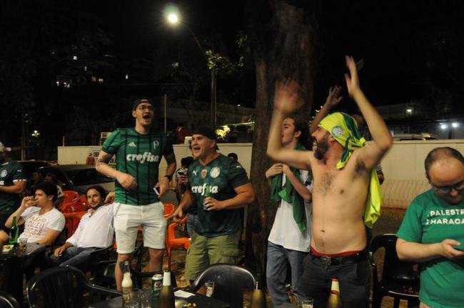 Torcedores do Palmeiras vibraram com a classificao  final da Libertadores aps empate com Atltico no Mineiro