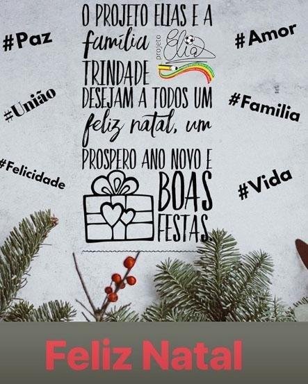 Elias desejou boas festas aos seguidores no Instagram