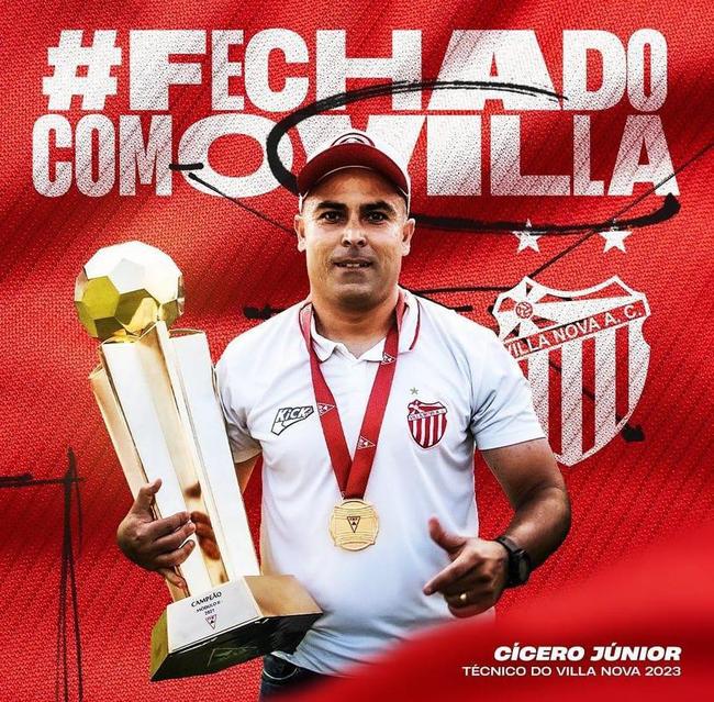 Cícero Júnior comandará o Villa Nova no Estadual de 2023