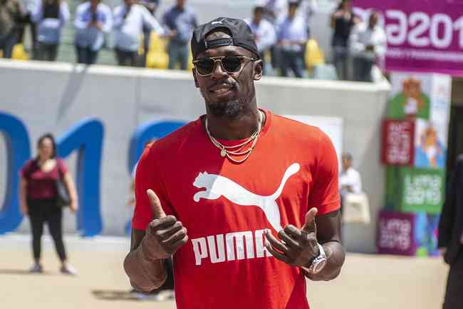 Usain Bolt em evento comemorativo no Peru