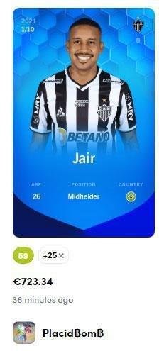Jair - 723,34 euros (R$ 4.606,30) pela carta super rara