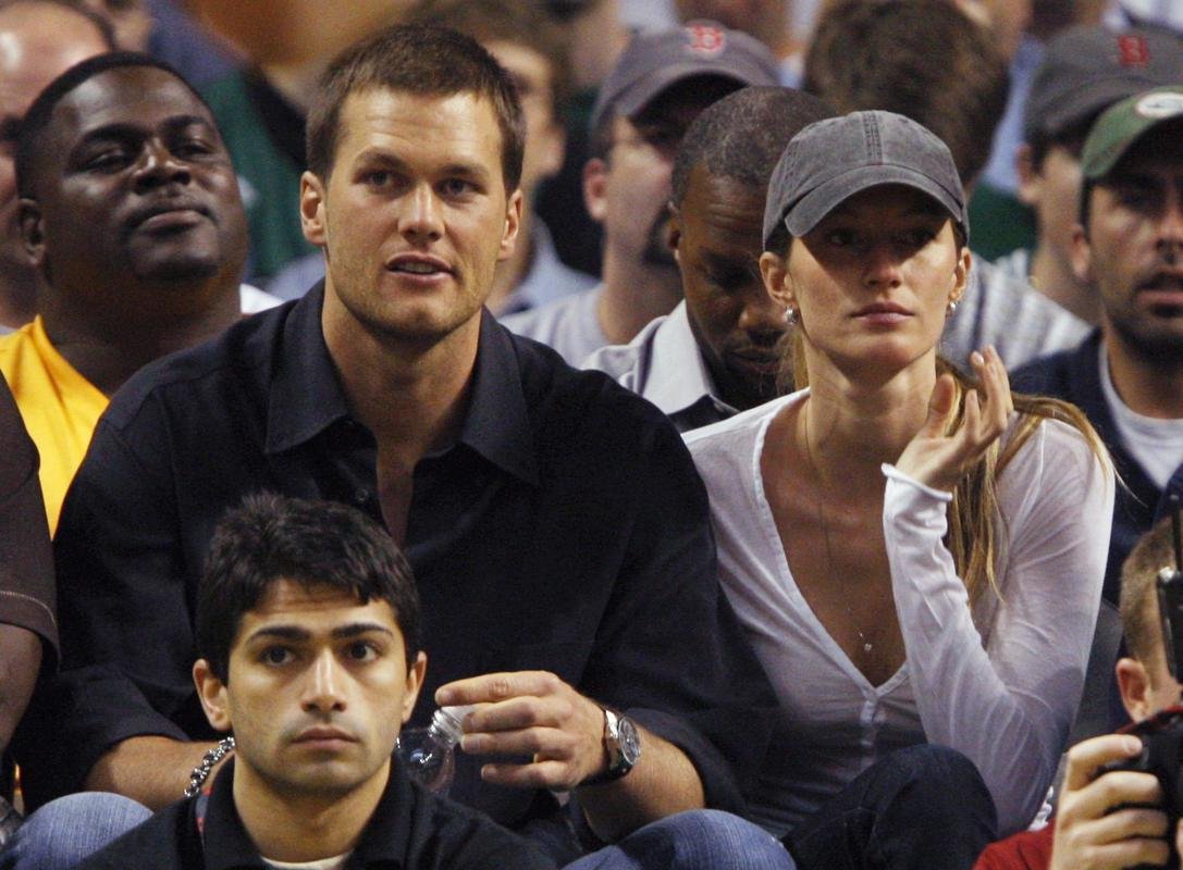 Foto da supermodelo Gisele Bndchen e de Tom Brady, jogador de futebol americano do Tampa Bay Buccaneers