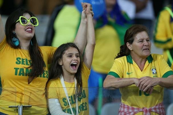 Torcedores no Mineiro durante jogo entre Brasil e Austrlia pelos Jogos Olmpicos