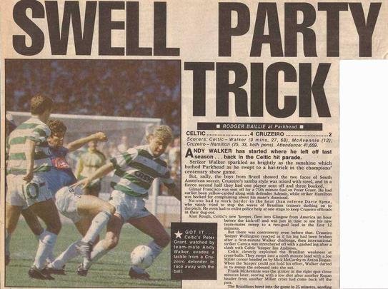 Jornais escoceses repercutiram positivamente a vitria do Celtic contra Cruzeiro e toda festa do centenrio