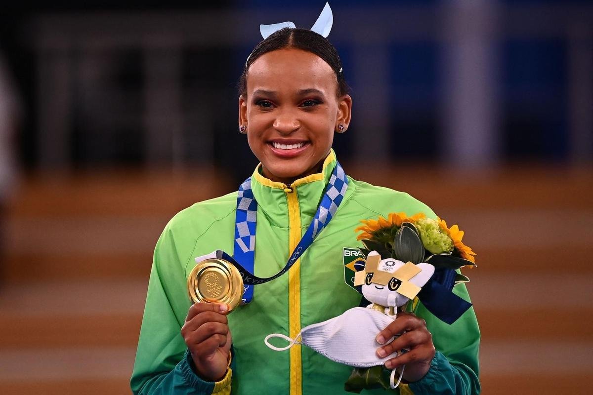 Rebeca Andrade conquistou a medalha de ouro no salto