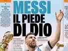 Imprensa italiana festeja Messi e Maradona: 'P de Deus'