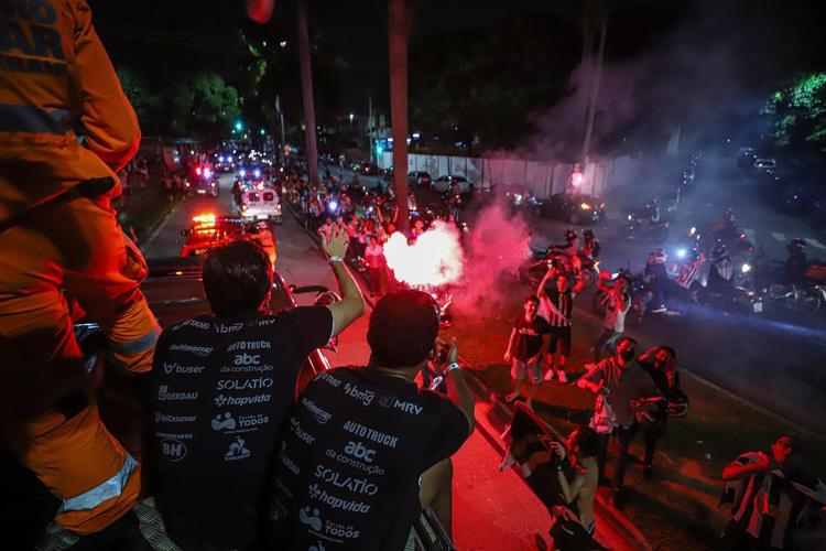 Bastidores da festa do Atlético em comemoração ao título brasileiro
