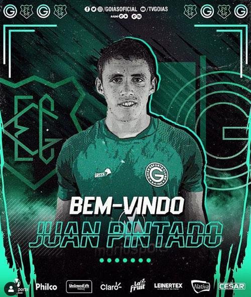 O Gois anunciou a contratao do lateral-direito Juan Pintado, que estava no Juventus de Las Piedras, do Uruguai