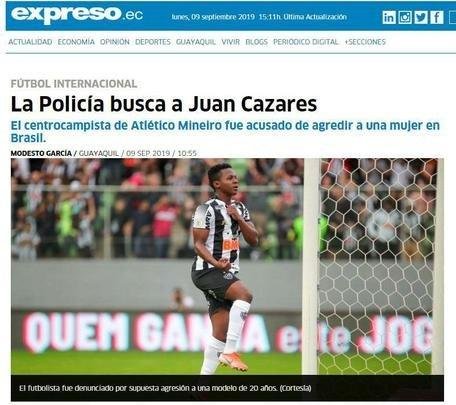 Portal Expreso comentou a busca da Polícia Militar por Cazares.