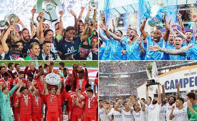 PSG, City, Bayern e Real Madrid foram campeões na última temporada