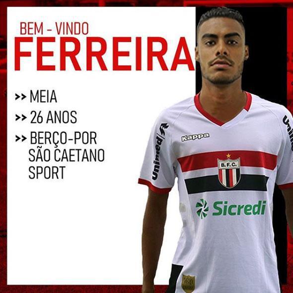 O Botafogo-SP anunciou a contratao do meia Ferreira, que estava no Bero, de Portugal