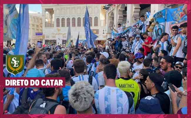 Argentinos fizeram muita festa no Catar s vsperas da estreia da Seleo