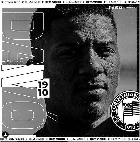O Corinthians anunciou a contratao do atacante Matheus Dav, que estava no Guarani