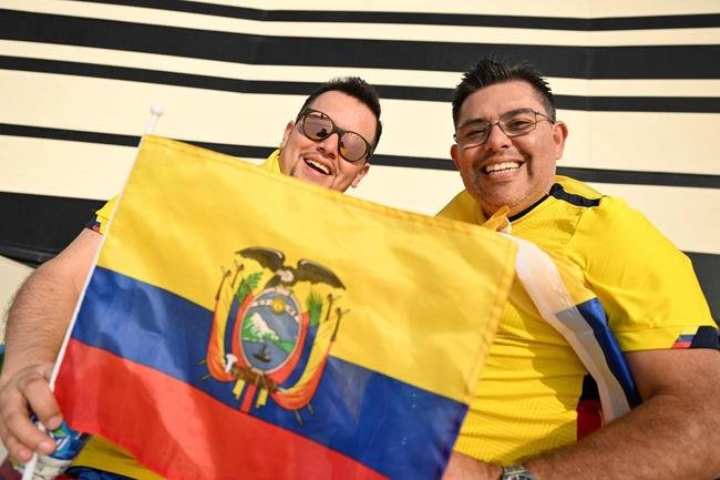 Torcedores do Equador no jogo de abertura da Copa do Mundo