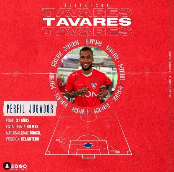 Jefferson Tavares, atacante (Royal Parí, da Bolívia)