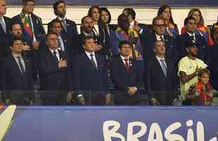 Jair Bolsonaro assiste  final da Copa Amrica ao lado de Moro e Neymar