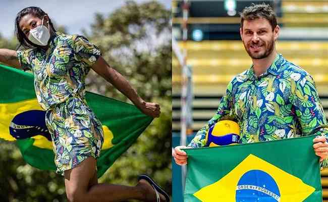Ketleyn Quadros e Bruninho vo carregar a bandeira brasileira no desfile de abertura