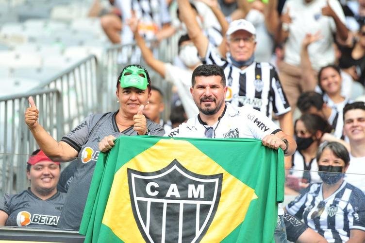 Torcida do Atltico no jogo de ida da final da Copa do Brasil de 2021, contra o Athletico-PR, no Mineiro, em BH