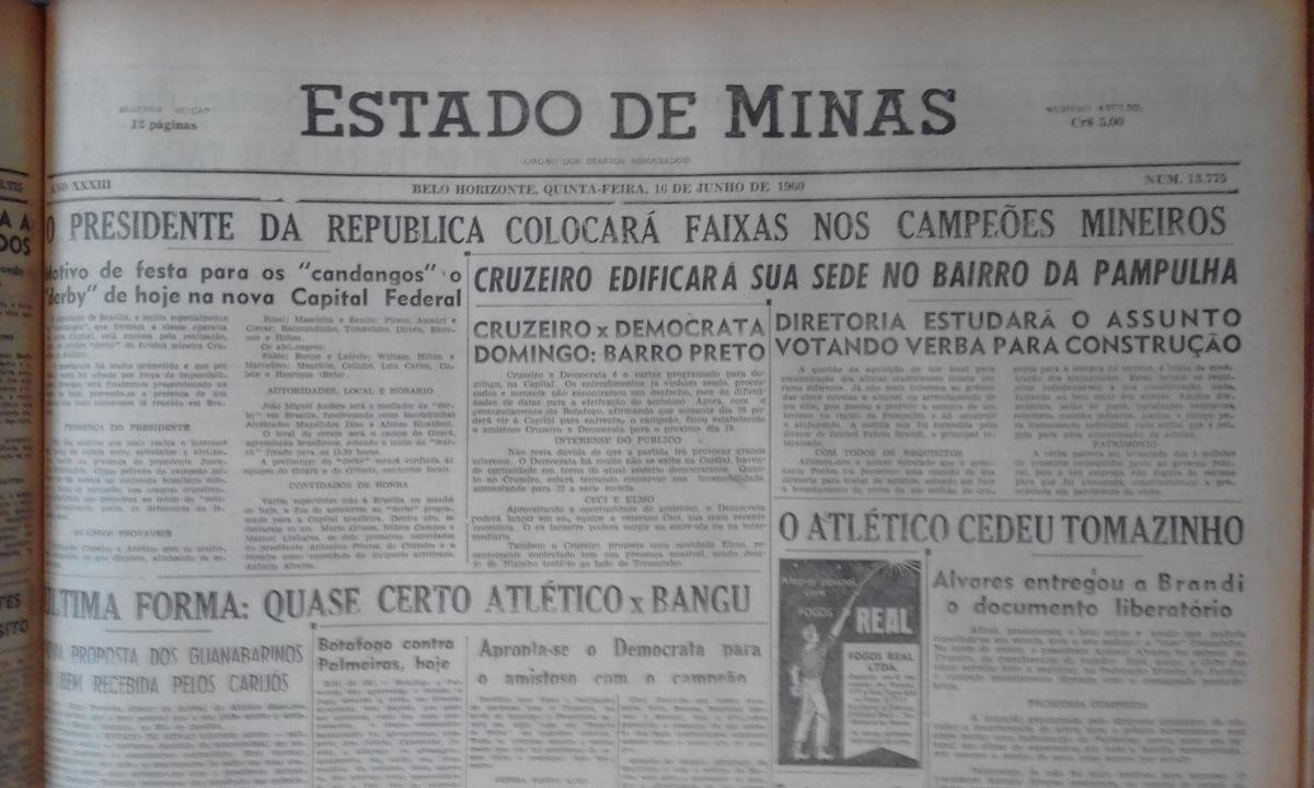 Em 1960, ano de fundao de Braslia, o ento presidente Juscelino Kubitschek convidou os dois clubes para um amistoso no acanhado Estdio Israel Pinheiro, com campo de terra, para celebrar a 'paz' entre os rivais, que haviam rompido em 1958. O nico clssico fora de Minas em territrio brasileiro terminou com empate por 2 a 2. O jornal Estado de Minas registrou o fato indito.