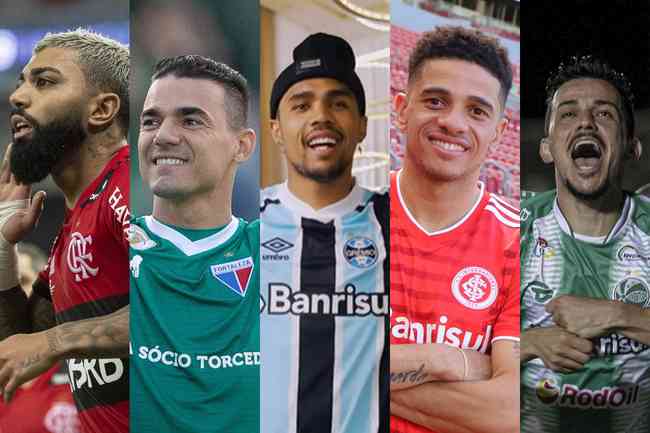 Alexandre Vidal/Flamengo, Matheus Sebenello/Fortaleza, Divulgao/Instagram, Divulgao/Internacional e Divulgao/Juventude