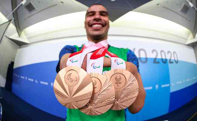 Daniel Dias, maior atleta paralmpico da histria do Brasil, em coletiva aps provas dos Jogos Paralmpicos de Tquio