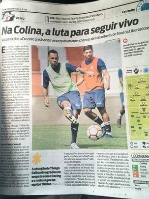 Duelo entre Vasco e Cruzeiro, nesta quarta-feira, às 21h45, em São Januário, ganhou as manchetes dos jornais cariocas