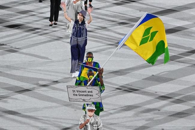 Imagens da cerimnia de abertura dos Jogos Olmpicos de 2020, no Estdio Olmpico de Tquio