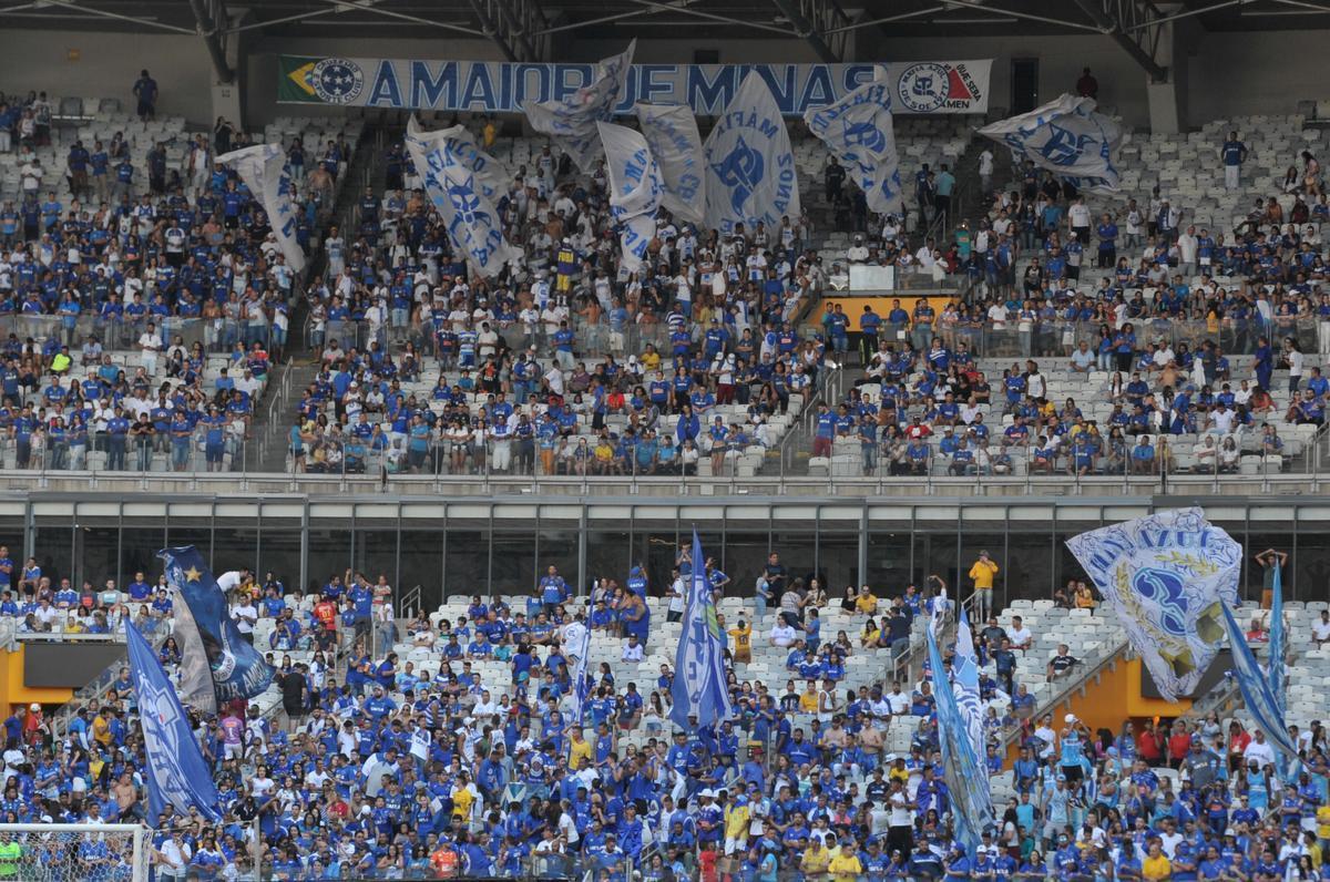 Imagens das torcidas de Cruzeiro e So Paulo no Mineiro