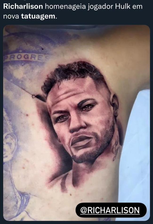 Tatuagem do rosto de Neymar em Richarlison vira meme