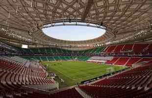 Estdio Al Thumama: arena da Copa tem capacidade para 40 mil torcedores e fica em Doha, capital do Catar. Foi projetado por pessoas nascidas no pas e reflete tradio familiar catari

