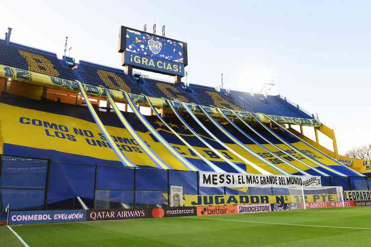 Fotos do jogo entre Boca Juniors e Atltico, na Bombonera, em Buenos Aires, pela ida das oitavas de final da Copa Libertadores de 2021